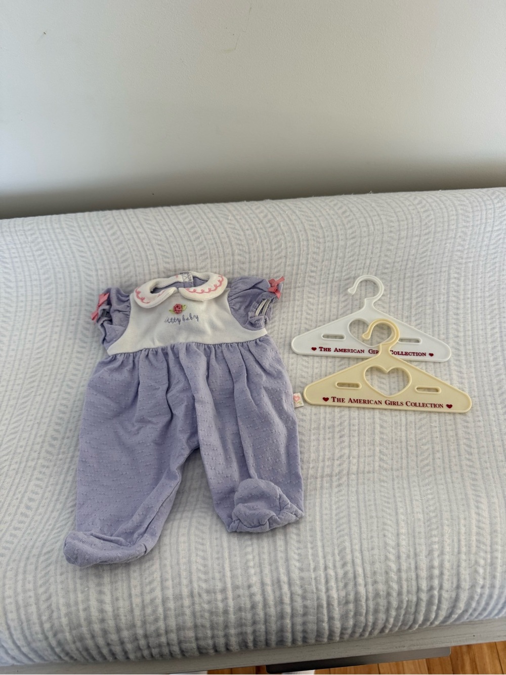 Vintage American Girl Bitty Baby Lavender Doll Bib Romper